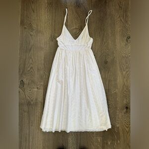 Velvet white sleeveless cotton modal sundress midi dress sz XS / P - USED COND